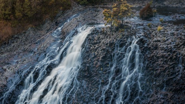 Unusual hexagonal-like natural wonder: Dip Falls.