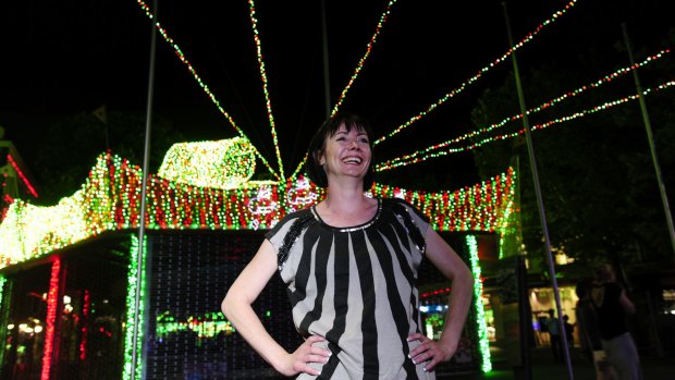 SIDS and Kids ACT chief executive Nathalie Maconachie among the Guinness World record attempt for the largest LED light image display.