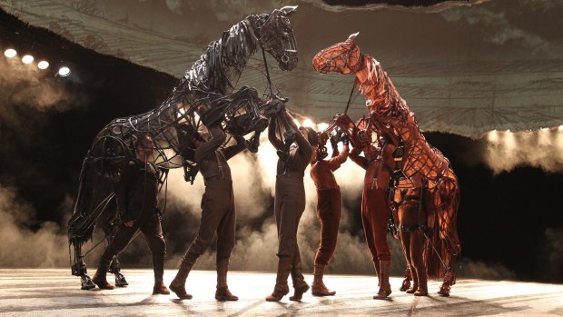 <i>War Horse</i> brought full-size horses to the stage with teams of expert handlers manipulating skeletal forms.