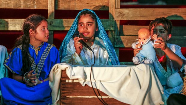 Children from St Verena and St Bishoy Coptic Orthodox Church in Armadale rehearsing for a nativity play in the lead-up to Orthodox Christmas, January 7. 