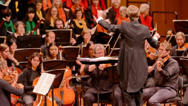 Canberra Choral Society conducted by Leonard Weiss. Photo: Robin Eckermann