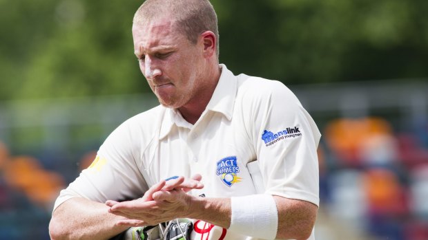 Brad Haddin after scoring a century for the Comets in November.