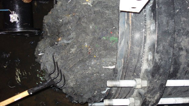 A "fatberg" removed five years ago at a wastewater pump station in Munster.