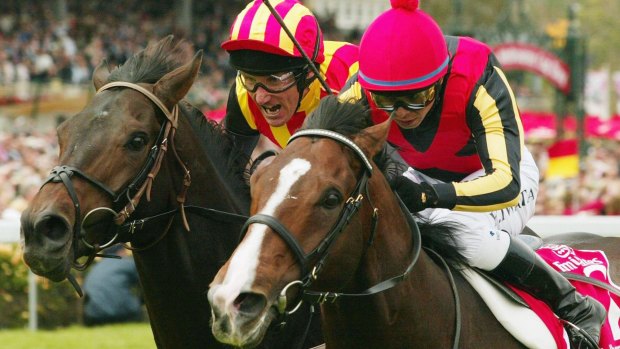 Delta Blues beats fellow Japanese runner Pop Rock in the 2006 Melbourne Cup. 