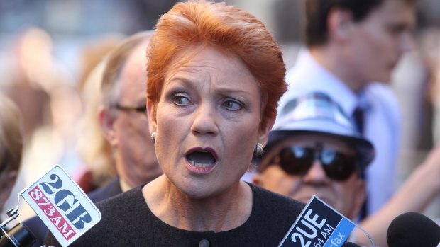Pauline Hanson on the hustings in June 2013.