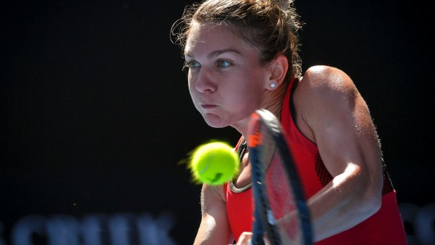 Relaxed: Simona Halep blitzed Karolina Pliskova in their quarter-final.