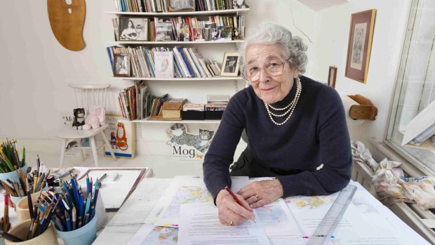 Story time: Judith Kerr, 91, at work in her attic studio at her house in south-west London. 