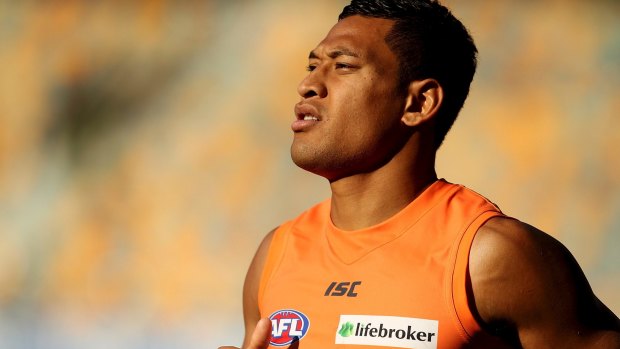 Folau struggled on the field with the Giants.