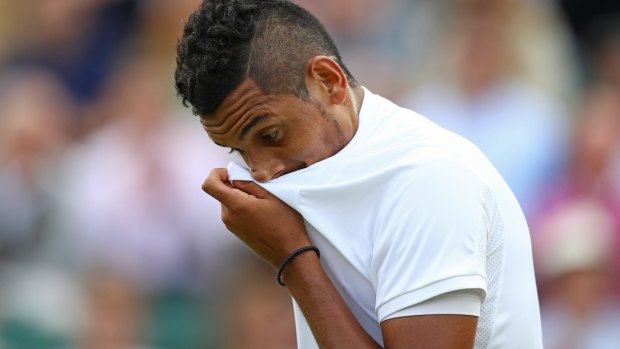 Nick Kyrgios received his second successive code violation for an audible obscenity..