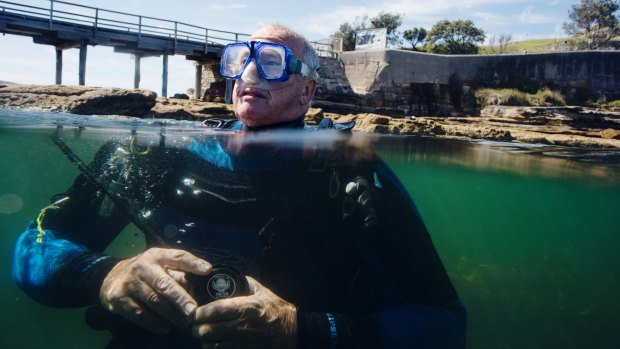 Michael McFadyen enjoys time in the water at Bare Island, La Perouse. 
