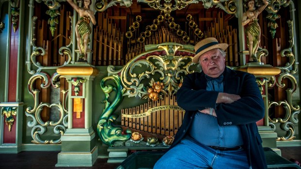 After decades as an exhibitor Rick Alabaster and his Australia Fair Grand concert street organ were blocked from entering Floriade on Monday due to a fee dispute.