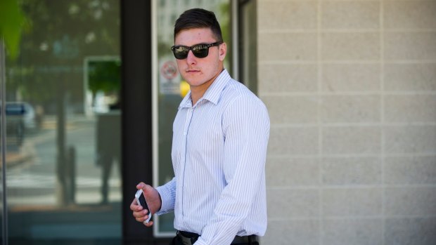 Levi Freeman-Quay leaves the ACT Magistrates Court after an earlier appearance.