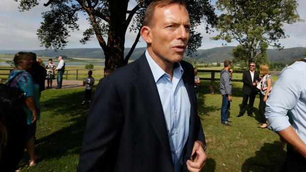 Tony Abbott visits Castlereagh in Sydney's western suburbs on Sunday morning.