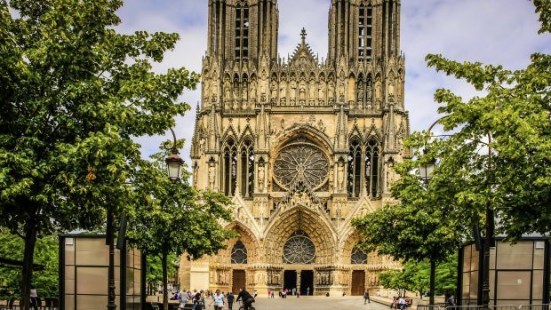 Our Lady of Reims Cathedral dating back to 1211 in the Champagne-Ardenne region of France.