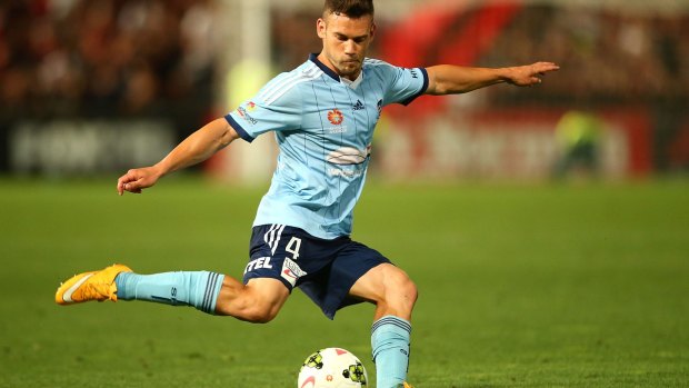 Reunited, and it feels so good: Sydney FC's Pedj Bojic winds up to shoot.