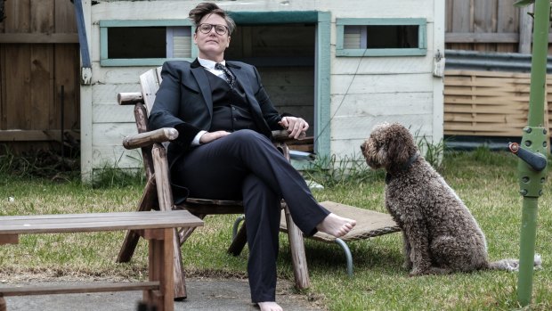 Paws for thought ... Hannah Gadsby and 'life partner' Douglas.