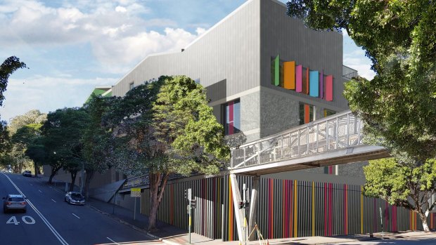 An artist's impression of the redeveloped Ultimo Public School from Wattle Street.