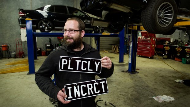 Australian Motoring Enthusiast Party Senator for Victoria Ricky Muir photographed with his Holden Calais 'PLTCLY INCRCT' at a workshop in Sale, Victoria. He built for the vehicle for burnouts, and is participating in the Bairnsdale Burnout Competition.

