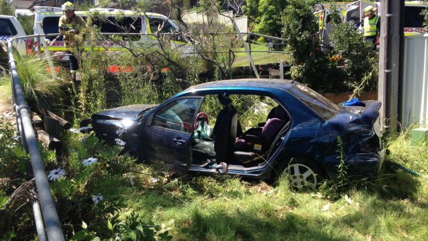 The vehicle involved in a crash at Green Point on the NSW Central Coast.