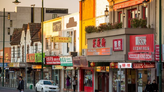 Station Street in Box Hill. The area popular for dining was the site of recent visits by the tax man.