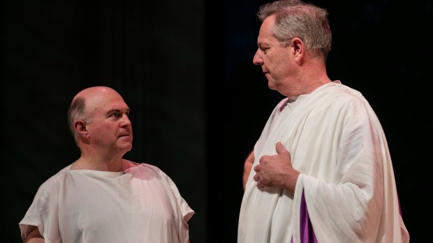 What have the Romans ever done for us? ... Phillip Scott and Jonathan Biggins in <i>The Wharf Revue</i>.