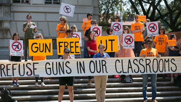 An anti-carry rally on the University of Texas campus.