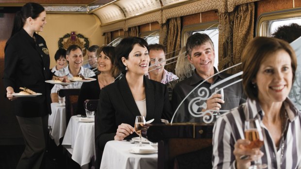 Queen Adelaide dining car on board The Ghan.