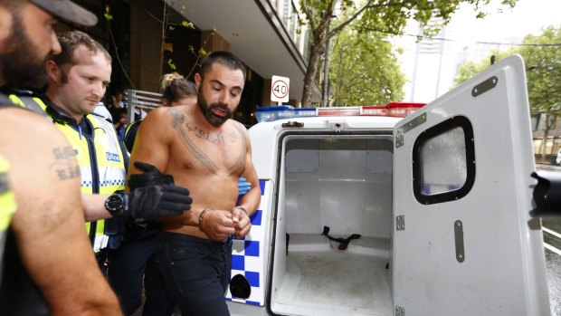 A man suspected of being involved in a brawl at Melbourne Magistrates Court. 