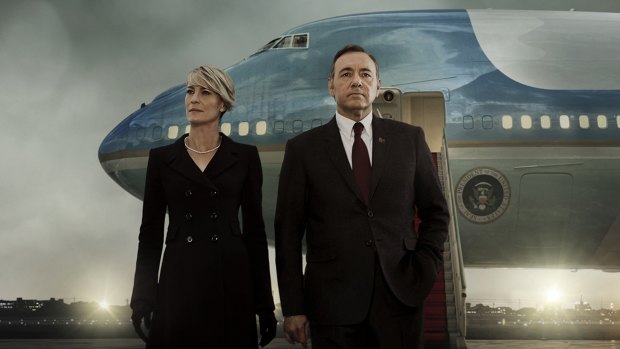 Robin Wright and Kevin Spacey play a ruthless power couple in the upper echelon of United States politics in House of Cards.