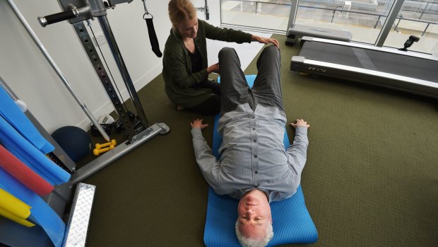 John Allison with exercise physiologist Thea Richardson.