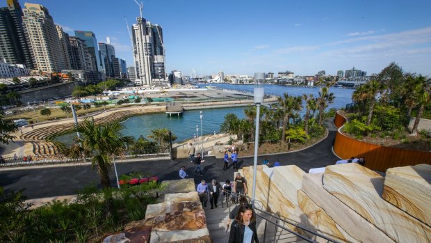 The new park features views from Pyrmont to the Harbour Bridge.