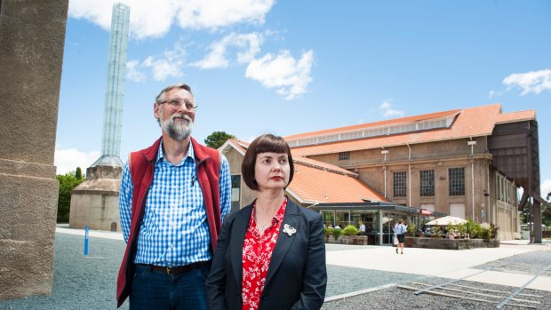 Nick Swain and Rebecca Scouller of the Kingston and Barton Residents Group are concerned about a lack of consultation over the move to allow a hotel at the Kingston Arts precinct. Photo Elesa Kurtz