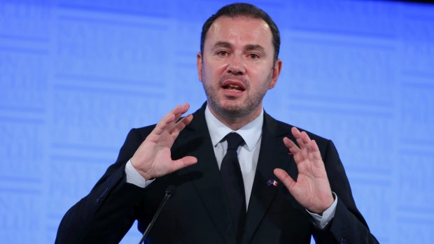 French ambassador to Australia Christophe Lecourtier addresses the National Press Club.