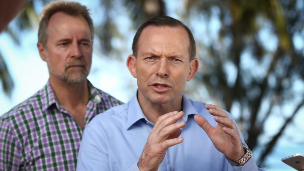 Tony Abbott with Indigenous Affairs Minister Nigel Scullion before he was dumped as prime minister last year. 
