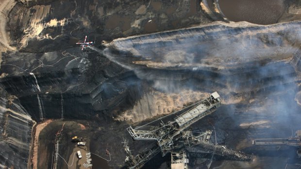 The fire at the Hazelwood open-cut mine in 2014.