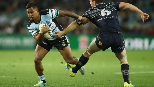 Back on track: Ben Barba steps around the tackle of Michael Morgan on Friday night.
