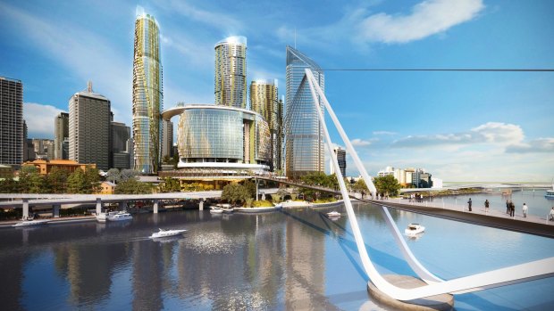 A new pedestrian bridge will link Echo's casino complex to South Bank.