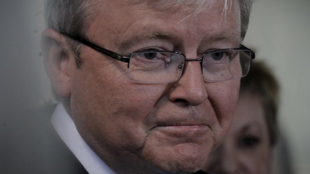 Former prime minister Kevin Rudd's website was blocked within parliament.