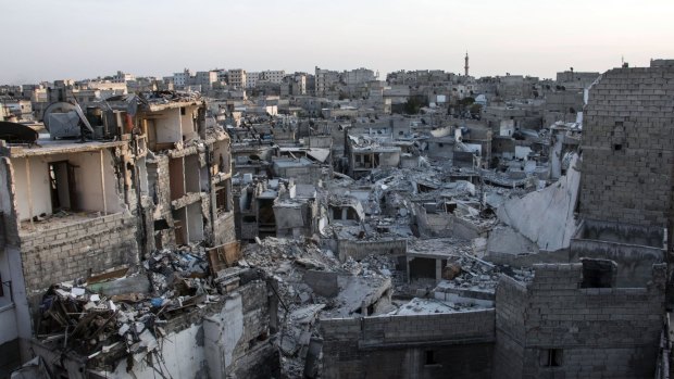Almost four years of conflict: Destruction in the Kalasa neighbourhood of Aleppo.