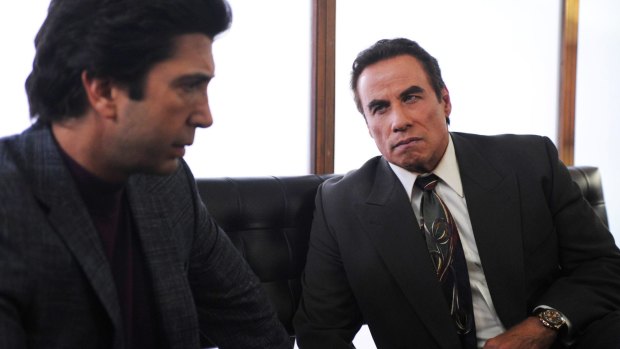 David Schwimmer (left) as Robert Kardashian, and John Travolta as Robert Shapiro in The People vs O.J. Simpson.