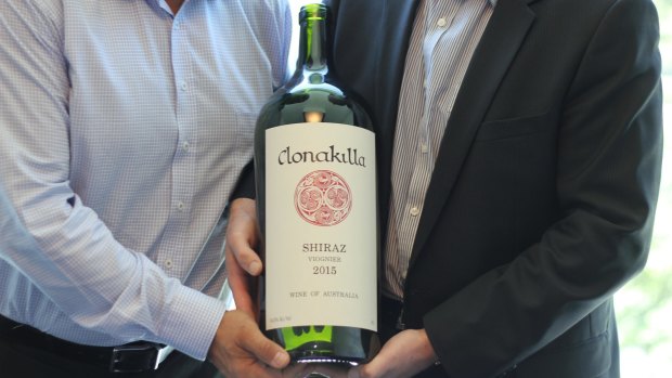 This empty imperial of Clonakilla Shiraz Viognier sold for more than $10,000 at a Canberra charity auction.