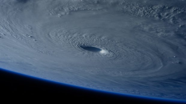 This image of Typhoon Maysak was taken by astronaut Samantha Cristoforetti from the International Space Station on Tuesday.