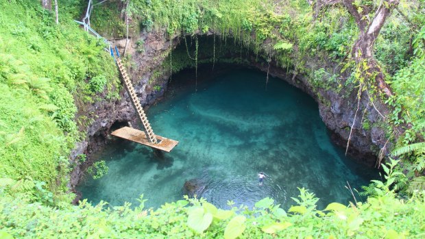 Swimming at To Sua Ocean Trench.