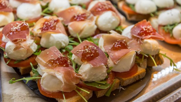 Parma ham and mozzarella.