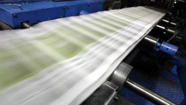 Newspaper revenue fell 5 per cent as advertising dollars disappear.  