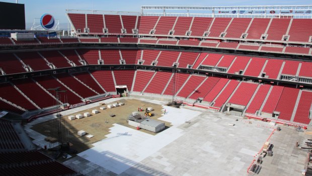 Inside view: Levi's Stadium set up for use as a concert venue.