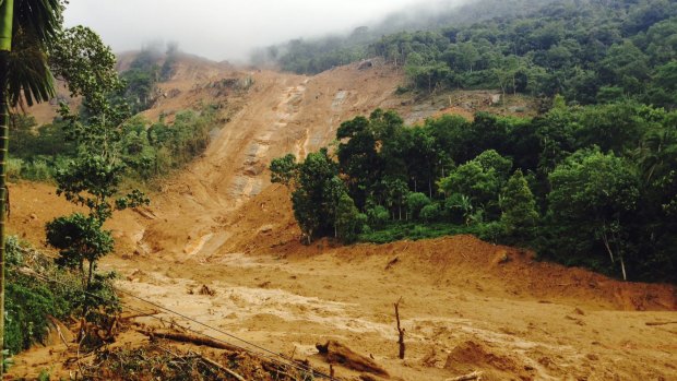 The scene on Wednesday after a massive landslide in  Kegalle District, about 72 kilometers north of Colombo.