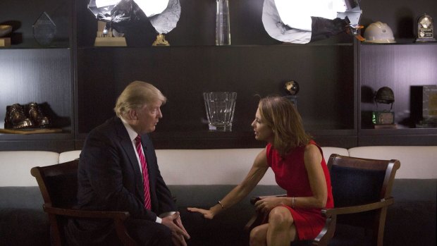 Bloomberg's Stephanie Ruhle interviews Donald Trump in New York on Thursday.