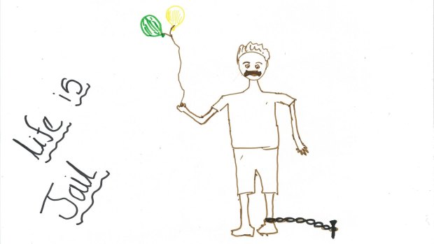 Image drawn by a child in detention on Nauru. 
Image drawn in 2014-2015.