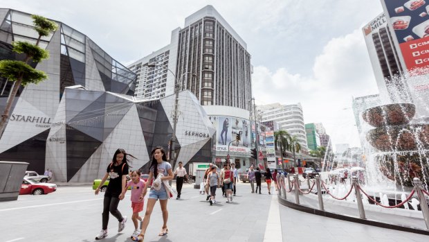 Bukit Bintang, the shopping and entertainment district of Kuala Lumpur, Malaysia.
